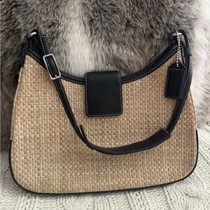 Coach Vintage Straw Woven Shoulder Bag M0K-8159